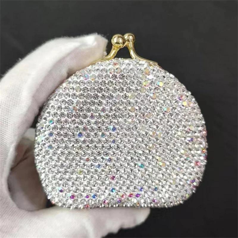 Jewelry Box for Wedding Ring Case Rhinestones with Mirror Travel Portable Jewelry Organizer Earring and Necklace Display Gift