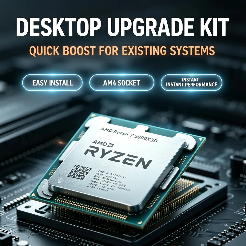Gaming PC Processor 5800X3D AM4 8 Core 16 Thread 5GHz 96MB Large Cache DDR4 105W Loose CPU