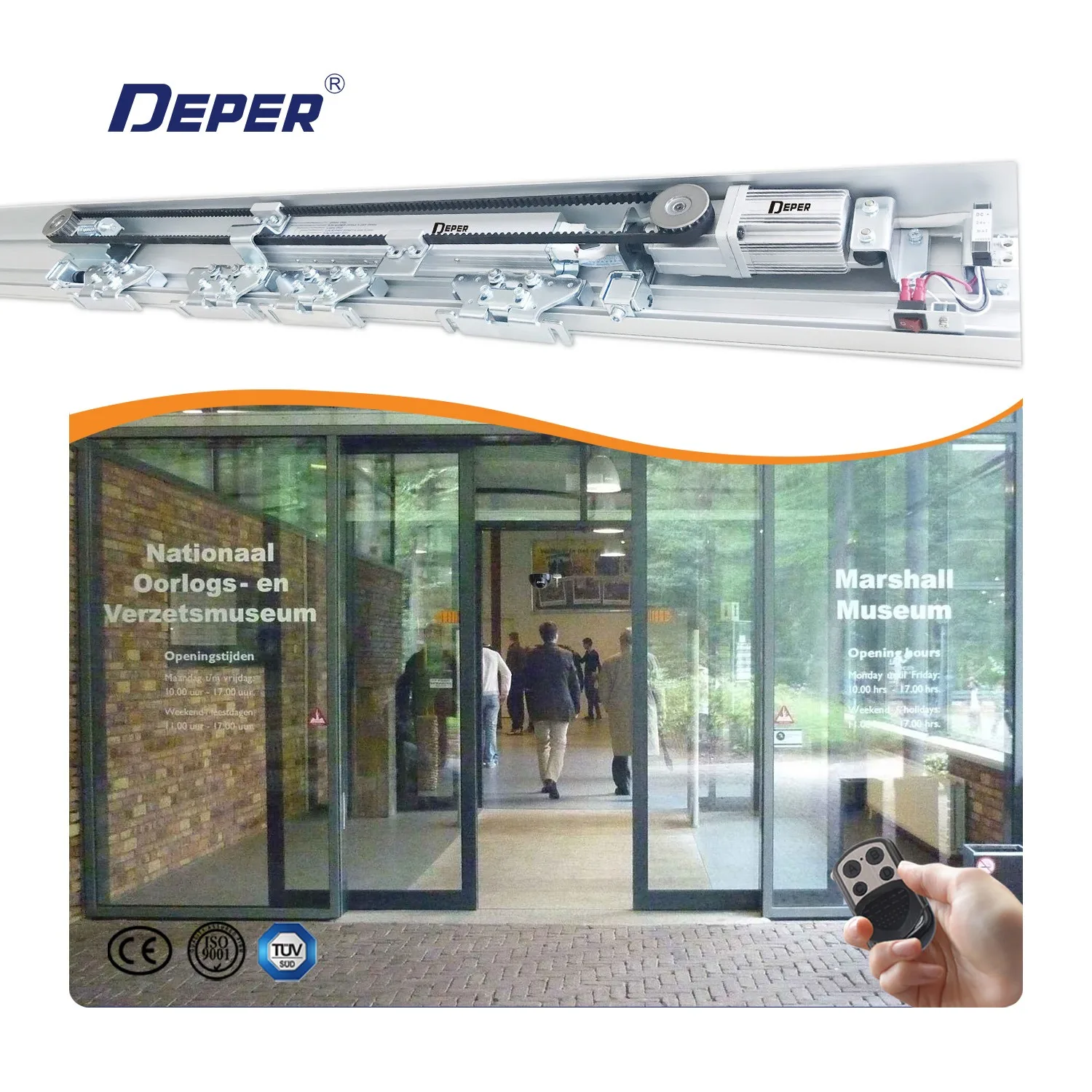 Comercial Automatische Deur Operators 120kgs * 2Doors Automatische Schuifdeur Opener Voor Sensor Glazen Deur 125b