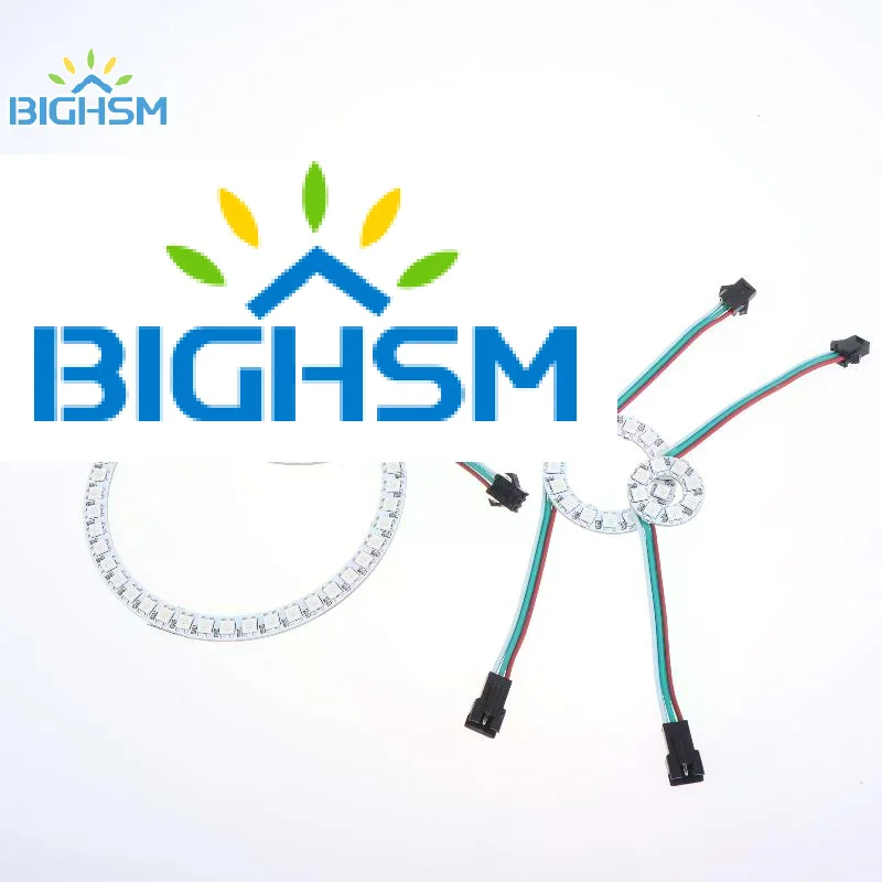 WS2812B LED Pixel Ring 8/16/24/35/45Leds Individually Addressable WS2812 Built-in IC Smart DC5V White PCB