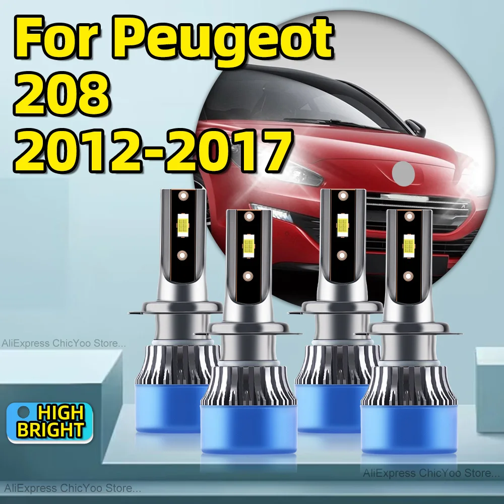 

2/4Pcs Car Lights LED 28000LM H7 Atuo Lamp CSP Chip Headlight Turbo Bulbs For Peugeot 208 2012 2013 2014 2015 2016 2017