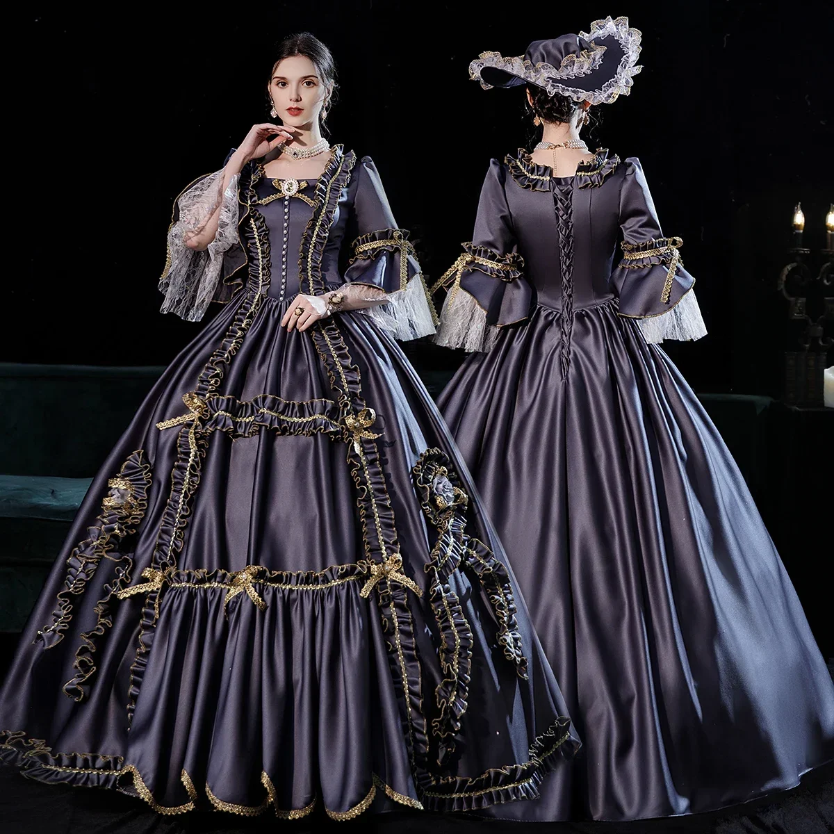 European Medieval Victoria Queen Princess Wedding Party Formal Dress Halloween Women Carnival Court Noble Palace Cosplay Costume