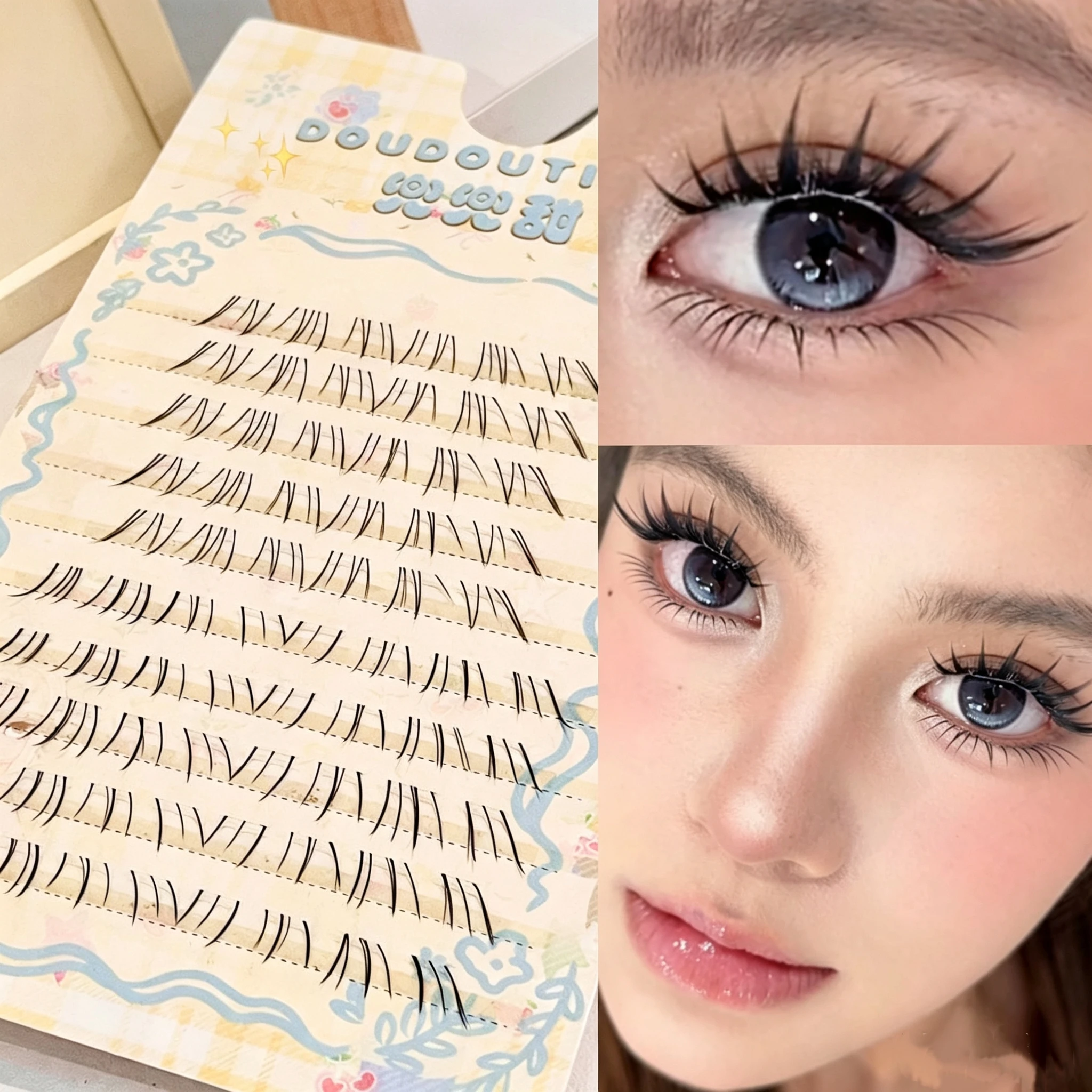 Lazy Bug Lower Lashes, Dual‑Use for Sheer & Bold Makeup, Soft Light Fibers, No Edge Lifting, for Daily & Date Wear