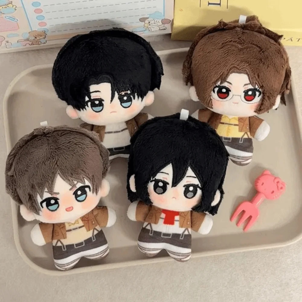 Anime Peripherial Eren Jaeger Mini Soft Cotton Levi Ackerman Keychain Cosplay 10cm Anime Attack on Titan Plushie