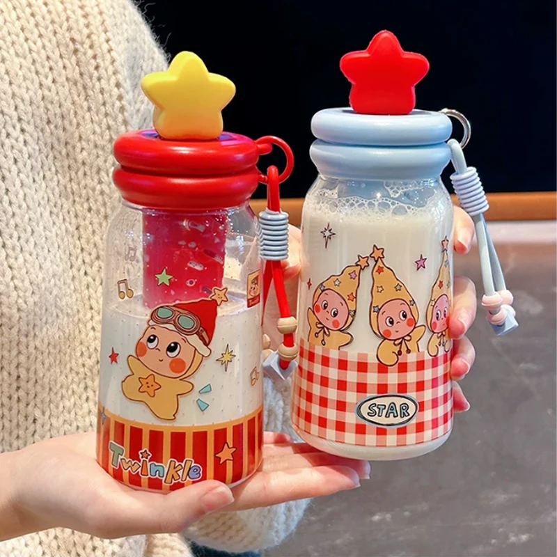 

Cute Kids Water Bottle With Straw Filter For School Tritan Coffee Juice Tea Leakproof Portable 500ml Drinking Cup Gift BPA Free