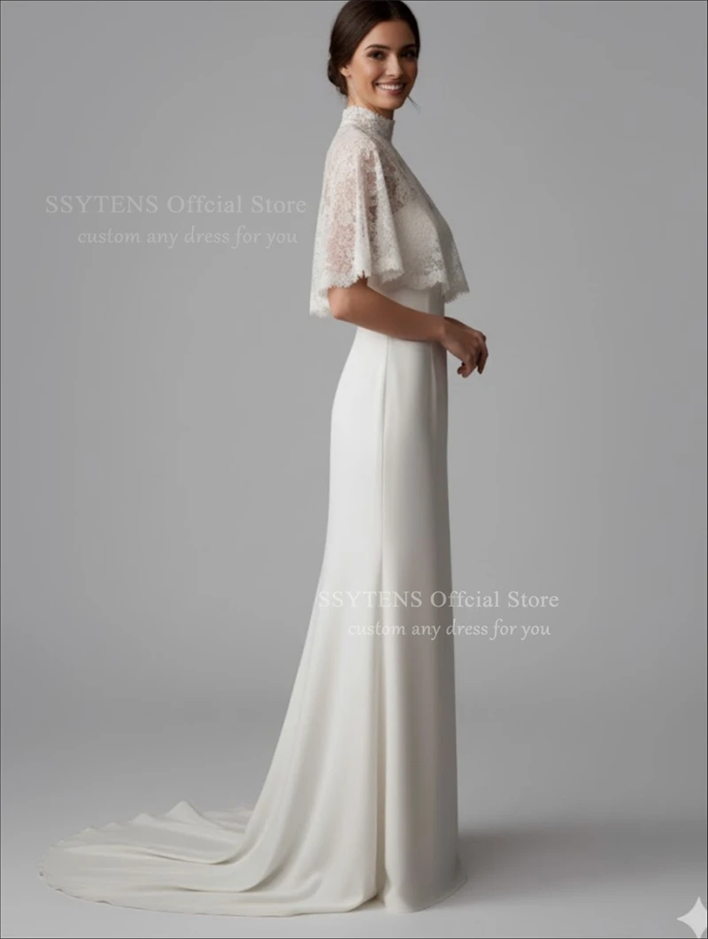 SSYTENS Elegant Bohemian Wedding Dresses Lace Shawl Sleeveless Mermaid Bridal Dresses Backless Customize Bride robe mariage 2026