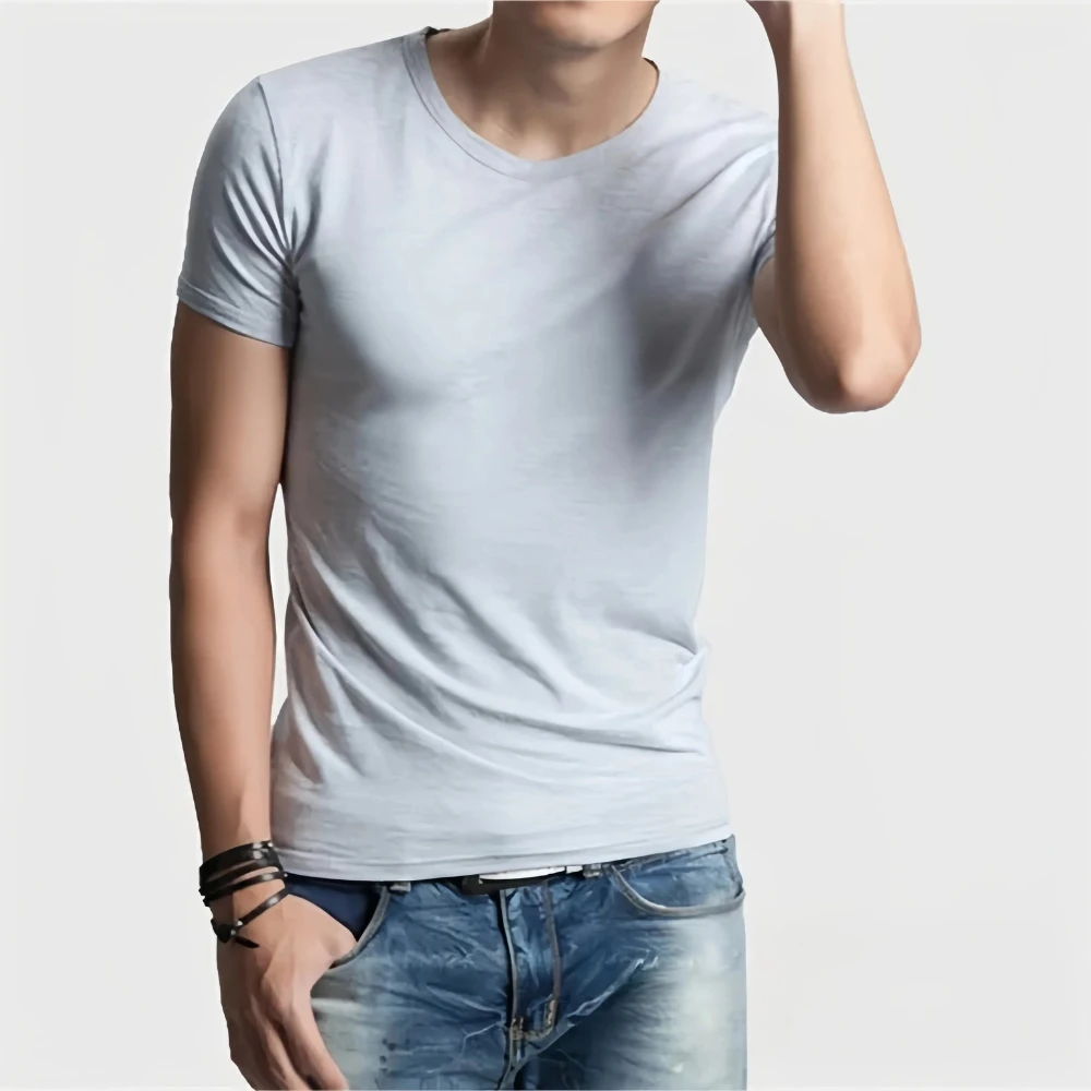 MRMT 2026 Brand New Men\'s T Shirt Pure Color Men Short Sleeved T-Shirt For Male Round Neck Man Tops Bottoming Tee Shirt Clothing