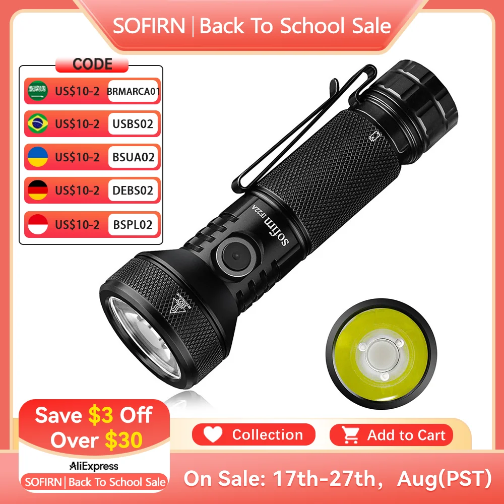 

Sofirn IF22A TIR Optics 2100 лм светодиодный фонарик перезаряжаемый 21700 USB C мощный фонарик EDC уличный фонарь для рыбы