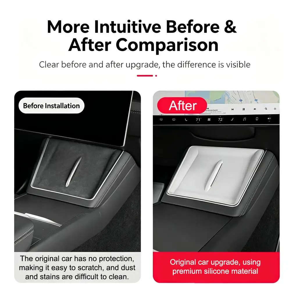 Für Tesla Model Y YL Juniper 2026 Kabelloses Lade-Silikonpad Mittelkonsolen-Ladematte Rutschfeste Innenraum-Accessoires – Detail 16