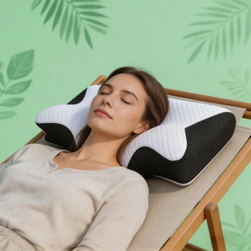 

Butterfly Memory Foam Sleep Pillow Contoured Neck Support Pillow for Neck Pain Relief Stomach Support Comfortable Sleep Pillow