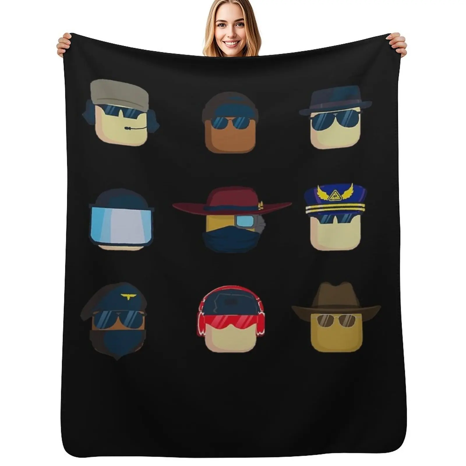Tower Defense Simulator Frontline Defenders Throw Blanket Foldable Soft Warm Blanket for Outdoor Use