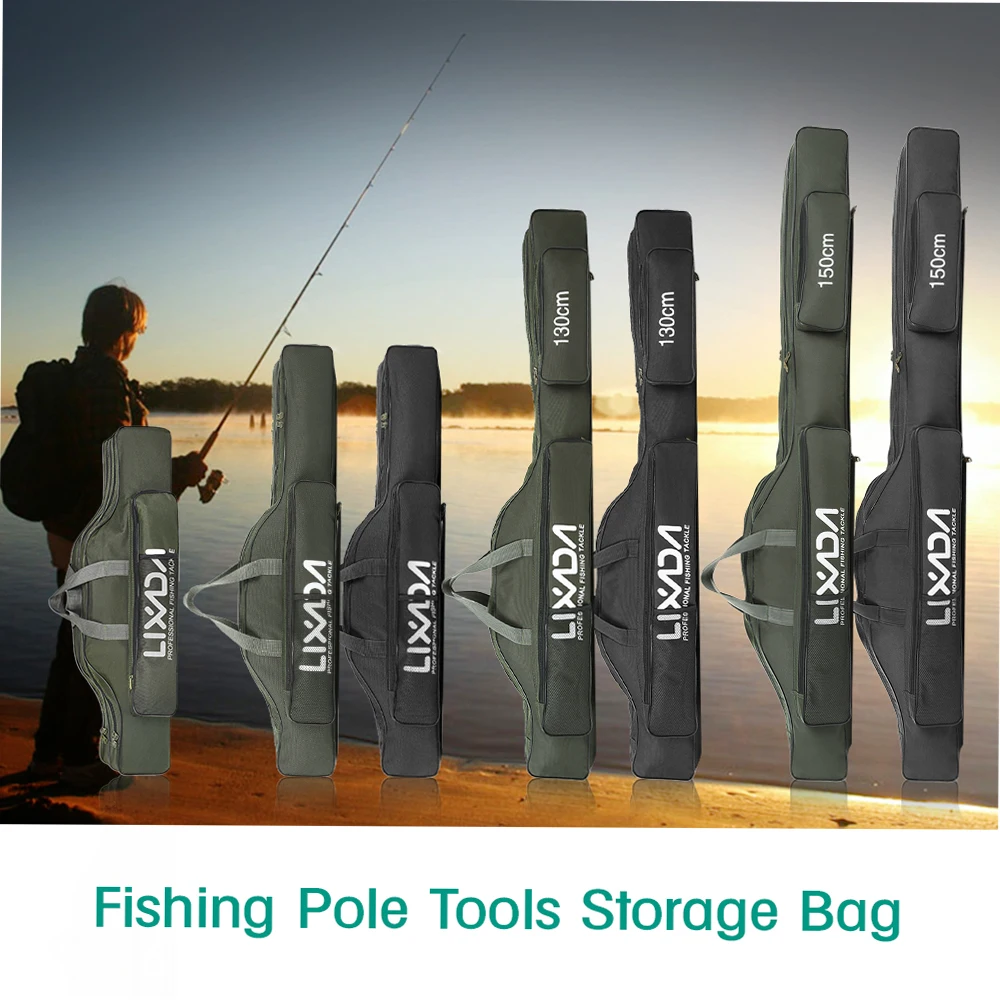 80/100/130/150/170/190cm Folding Fishing Rod Reel Bag Fishing Pole Gear Tackle Tool Carry Case Carrier Travel Bag Storage Bag