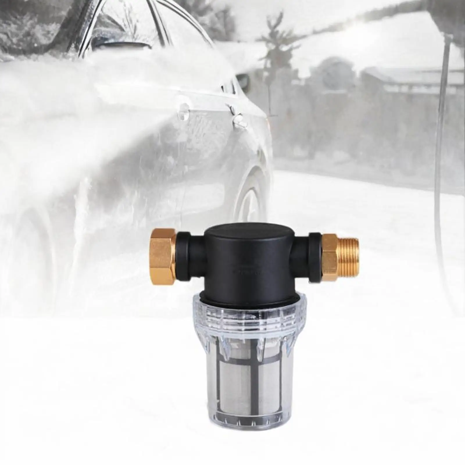 高圧洗浄機用ガーデンホース入口フィルター、簡単設置インラインウォーターフィルター3/4インチ、蛇口、洗車、RV、植物、キッチン用