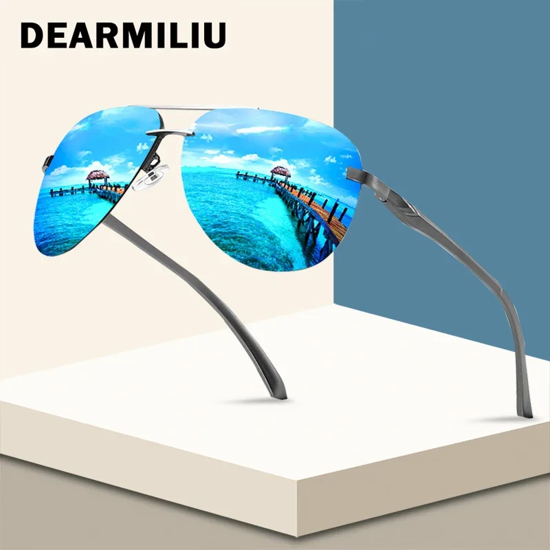 

DEARMILIU 2024 Alloy Frame Classic Driver Men Sunglasses Polarized Coating Mirror Eyewear aviation Sun Glasses For Women A143