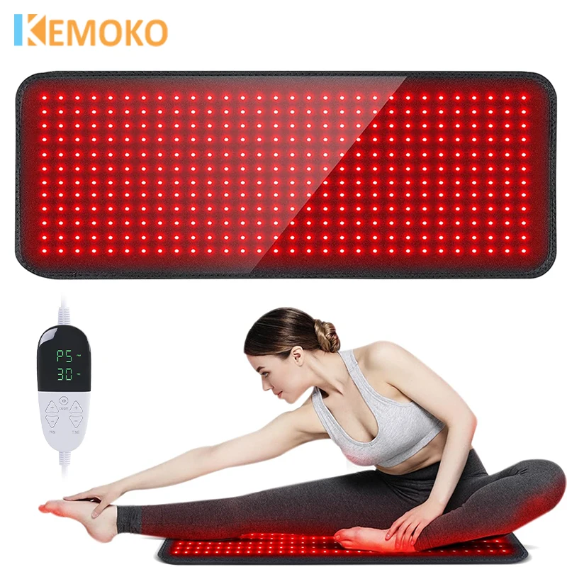 

360 LEDs Red＆Infrared Light Therapy Pad 850nm 660nm Back Burn Fat Wrap Slimming Machine Waist Heat Pad Full Body Health Cace