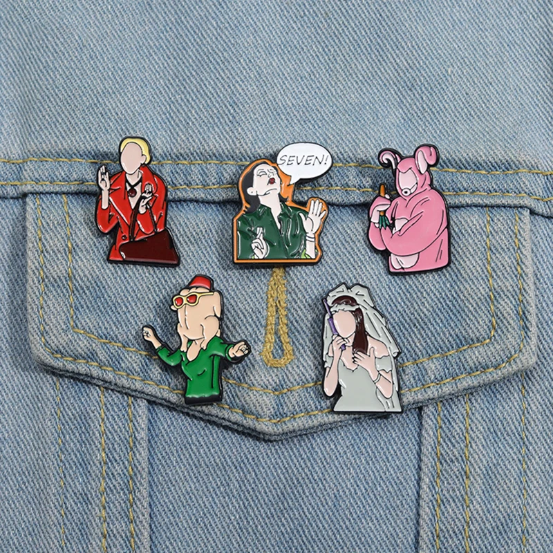 Friends Enamel Pins Custom Humor Comedy Movie TV Characters Brooches Lapel Badges Cartoon Funny Jewelry Gift for Kids Friends