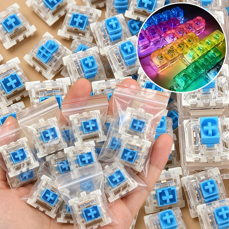 1-100pcs Keyboard Keycap Replacement Parts Funny LED Dustproof Blue Push-button Decompression Button DIY Keyring Accessories