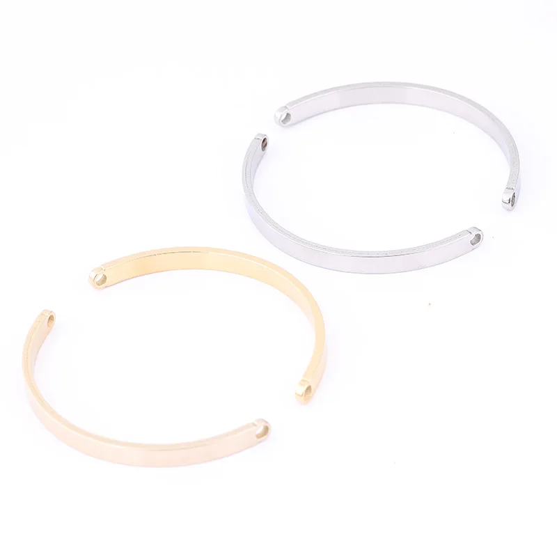 

10pcs Stainless Steel Gold Plated Bracelet Accessories Diy Bangle Side Bars For Jewelry Making Supplies