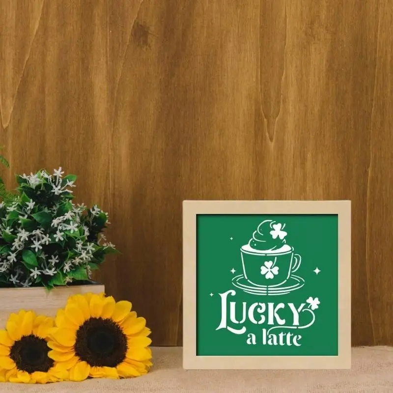 

581D Pack of 3Pcs Patricks Day Frame Set Picture Frame Decorative Photo Picture for Home Holiday Party Decoration