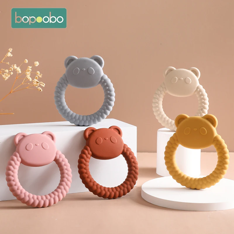 

1Pcs Baby Teether Silicone Bear Toy Food Grade Nursing Silicone Teething Gifts Baby Health Molar Chewing Newborn Accessories Toy