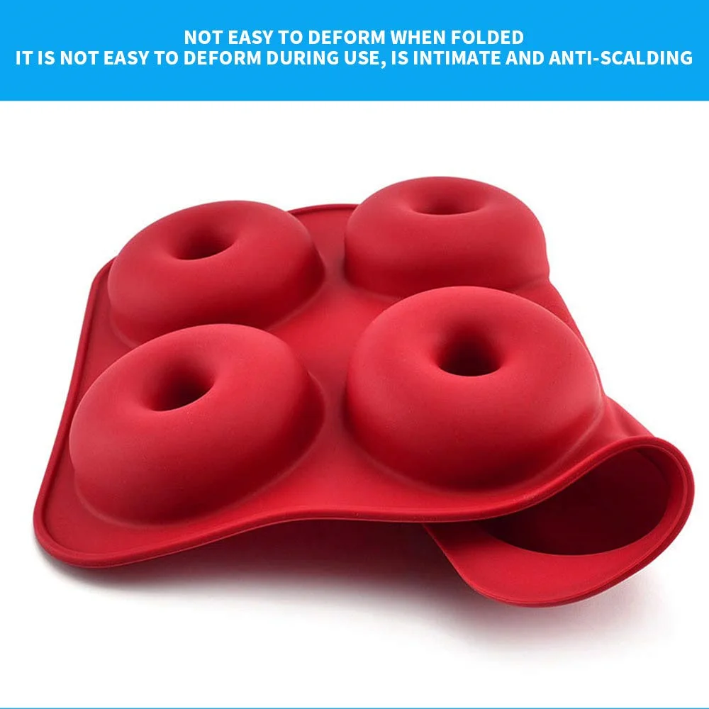 6 Holes Silicone Donut Mold Bagel Pan Non Stick Baking Heat Resistance Mini Cupcake Mould Doughnut Maker Pan Baking Tool