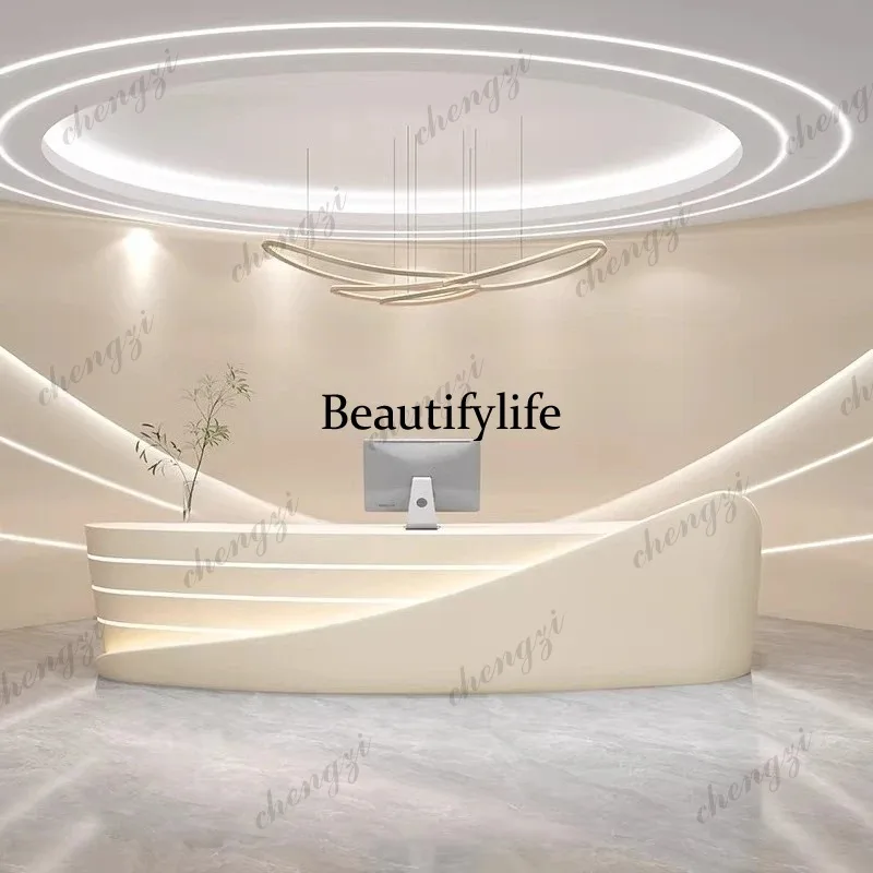 PPP Luxury Beauty Reception Desks Minimalist Aesthetic Design Simple Reception Desks Modern Unique Escritorio Commercial Furnitu