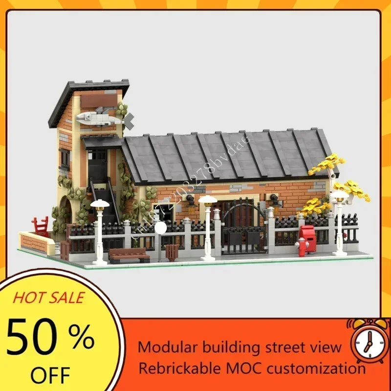 2763PCS Old Canning Fish Factory Modular MOC Creative Street View Custom Puzzle Architecture DIY Assembly Model Toy Gift