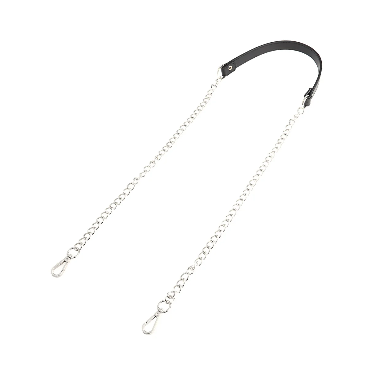Bolso pequeño de cadena para mujer, accesorio de Metal PU, longitud 120Cm, dos hebillas, plateado, negro, para bolso de mano, bandolera mensajero