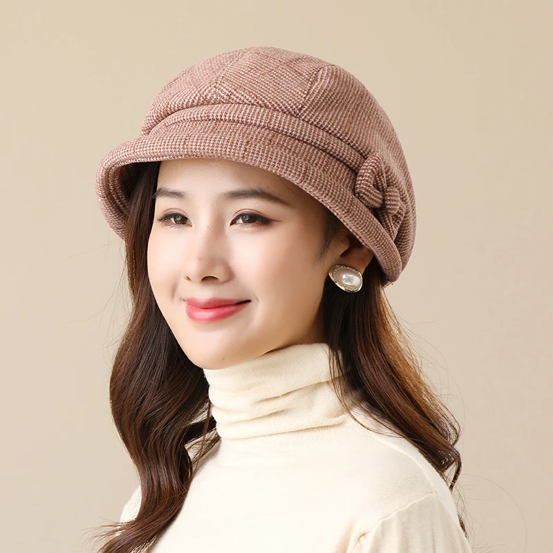 Ladies Party Hat Middle-aged and Elderly Warm All-match Basin Hats Autumn and Winter Fashion Youth Leisure Simple Fisherman Cap