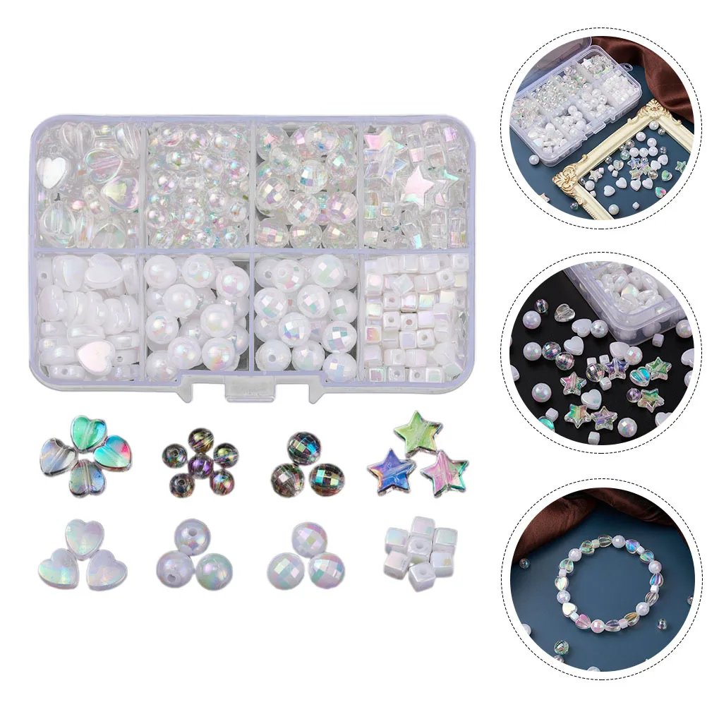 

1 Box Of Acrylic Jewelry Making Diy Craft Set Smooth For Bracelets Necklaces Pendants Kids Hair Beads Spacer Beads For Necklace