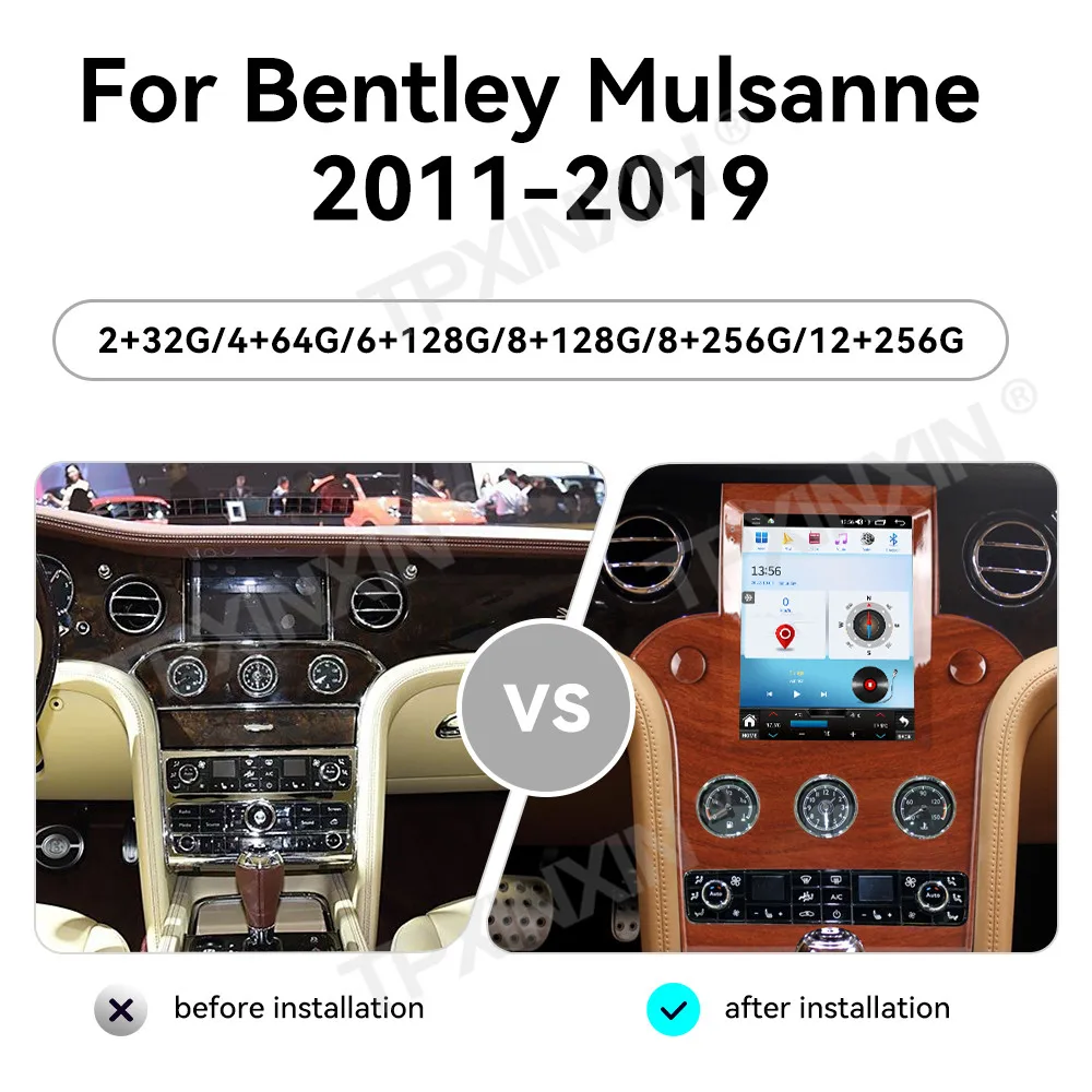 Touch Screen Car Radio For Bentley Mulsanne 2011-2019 Android GPS Automotive Multimedia Auto Radio Stereo Receiver Head Unit