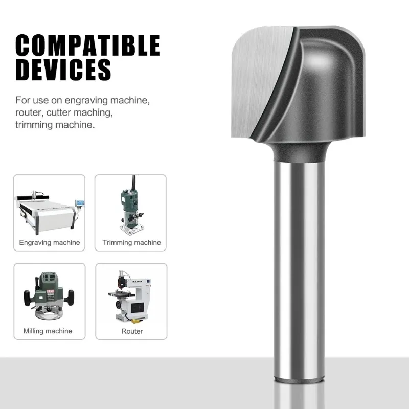 1/5Pcs 6mm 12mm Shank Slotting Cutter Engraving Machine Trimming Machine Cutter Double Woodworking Arc Round Bottom Router Bit