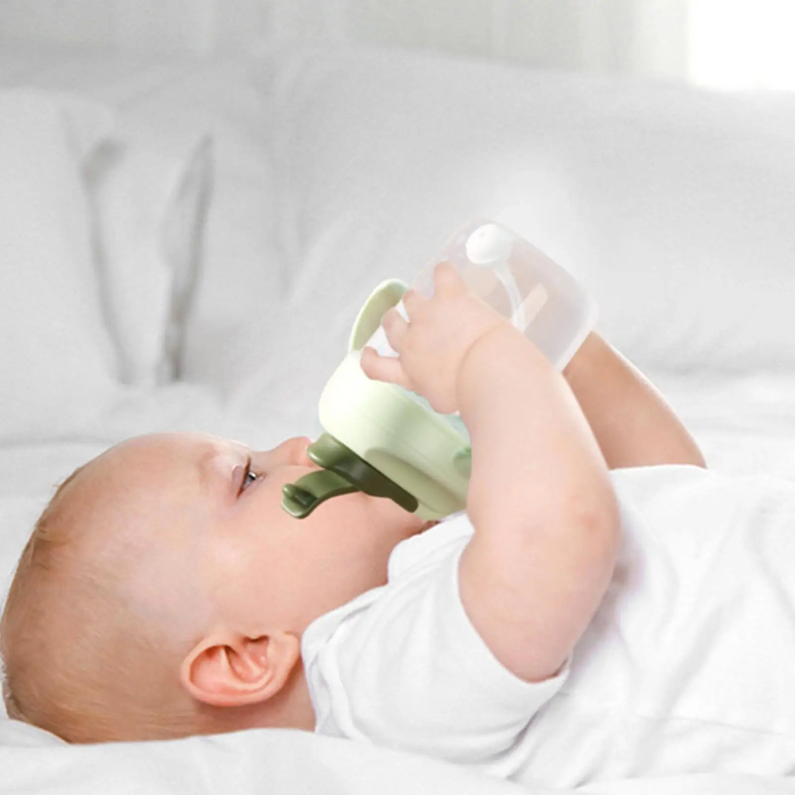 Straw Sippy Cup 300ml Leakproof Transition Drinking Feeding Weaning Water Bottle Straw Water Cup For Home Bedroom Travel
