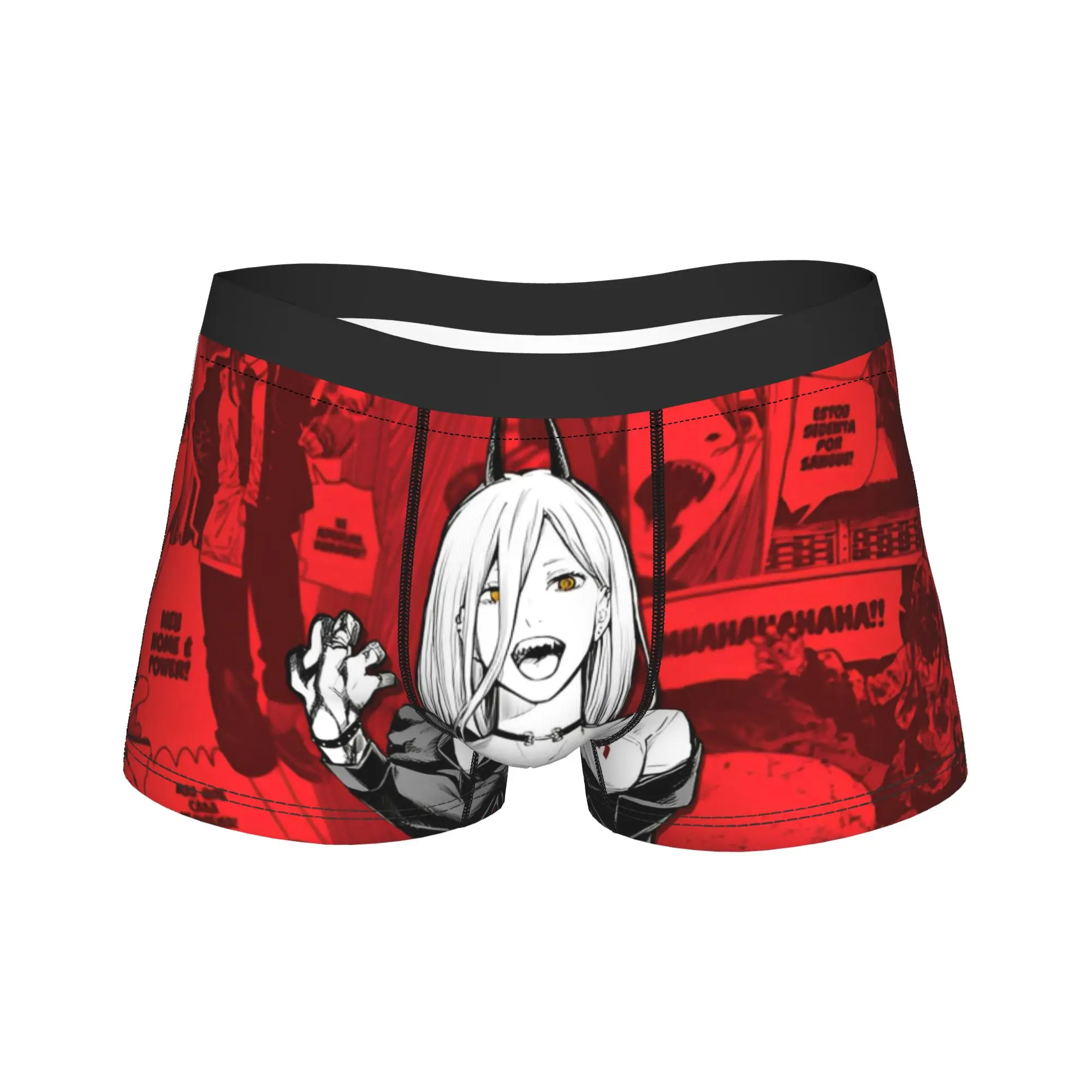 

Men Power Chainsaw Man Reze Boxer Briefs Shorts Panties Breathable Underwear Anime Homme Humor Plus Size Underpants