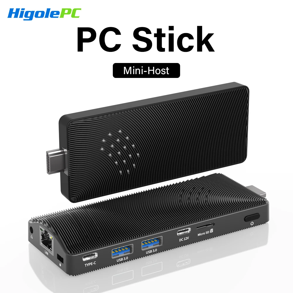 

Higole PC Stick Intel N4000 Mini PC Windows 11 WiFi5 4GB 64GB Fanless Desktop PC 4K Mini Computer TV Stick