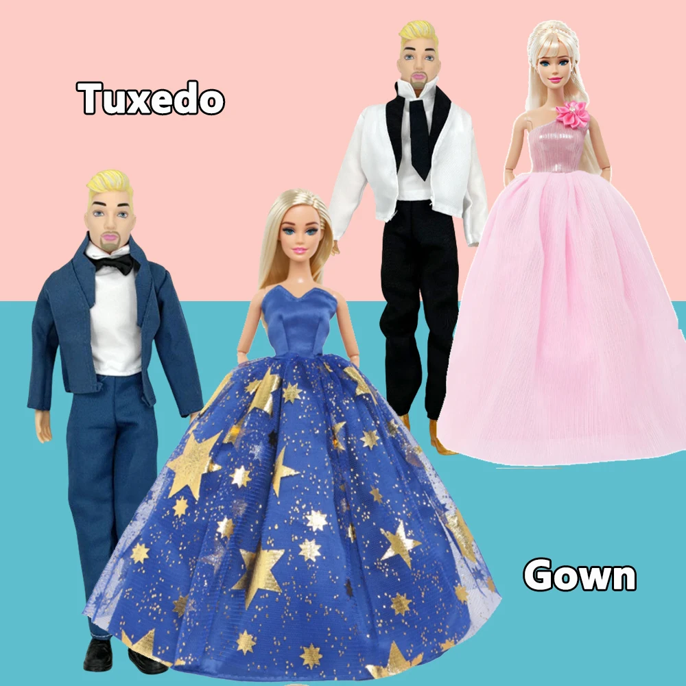 Fashion Doll Clothes for Girl Ken 30cm Doll Accessories Party Dress Elegant Gown Tuxedo for Ken Formal 1/6 Doll Clothes Toys