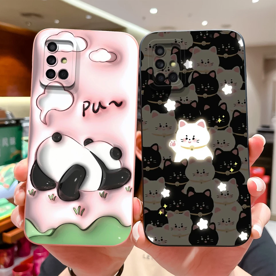 Case For Samsung Galaxy A71 A72 A73 Rose Panda Cases Soft Comfortable Back Cover For GalaxyA73 Coque SamsungA72 Funda A 71 Shell