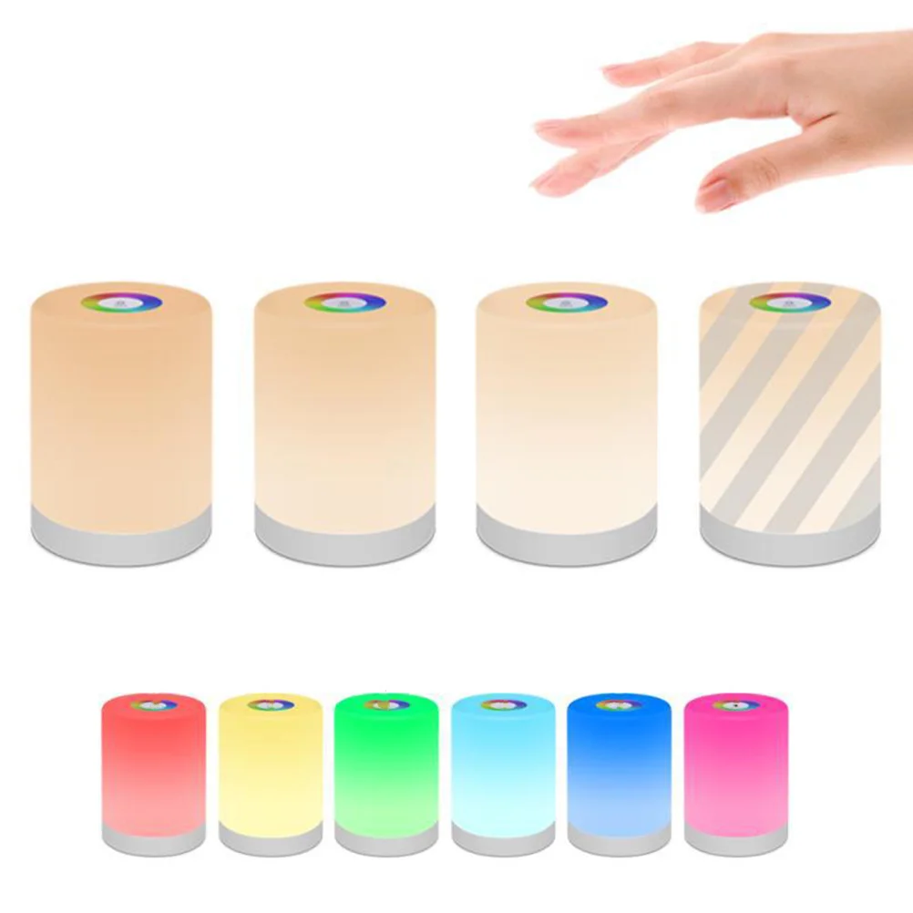 المحمولة الإبداعية اللمس شحن مصباح الليل الملونة LED ضوء الليل لغرفة النوم دراسة الدرج الديكور مصباح صديق للبيئة