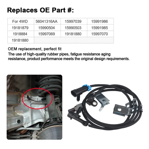 Sensor de velocidad de rueda delantera ABS, accesorio para Chevy, Silverado, Tahoe, 1996-2005 Cadillac Escalade, izquierda y derecha, 15991986, 15997039, 2 piezas