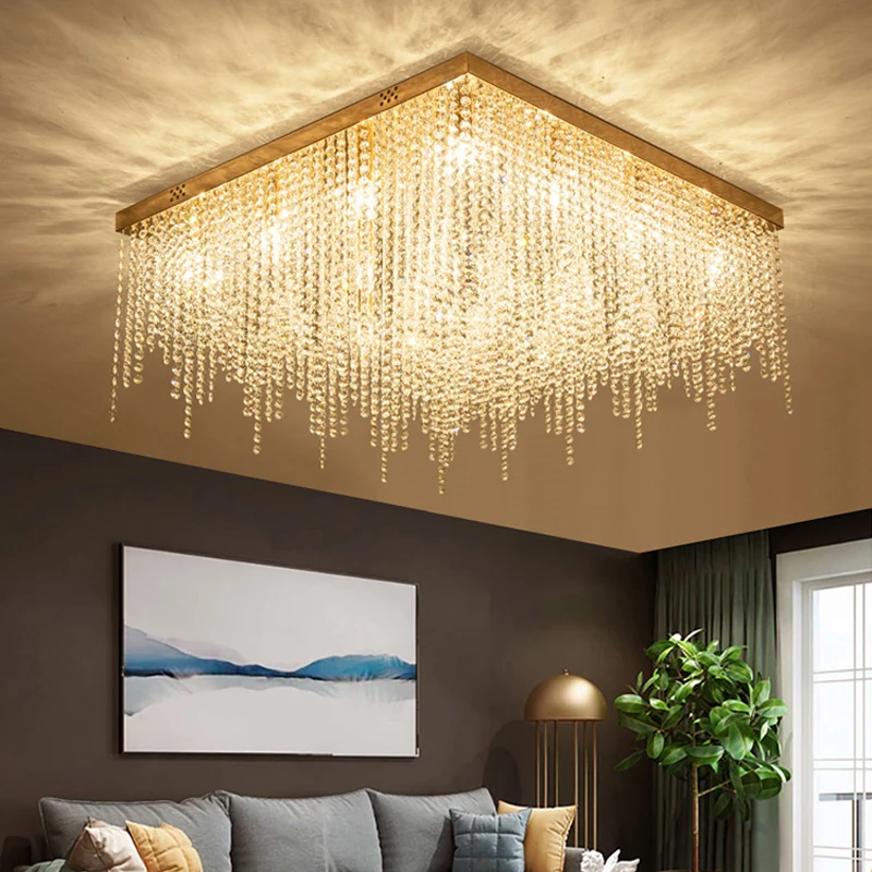 

Modern Tassel Crystal Ceiling Lights Luxury Designer Living Room Restaurant Dining Room Ceiling Lamps Creative Bedroom LED Light