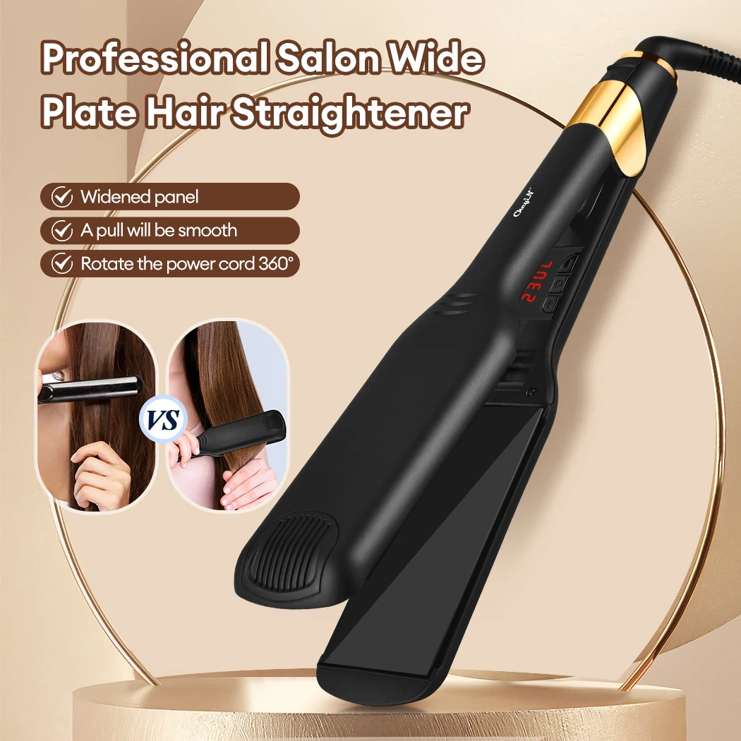 55MM Wide Professional Hair Straightener 3D Floating Plate Ceramic Flat Iron Fast Heating Straightening Styling Care Tool