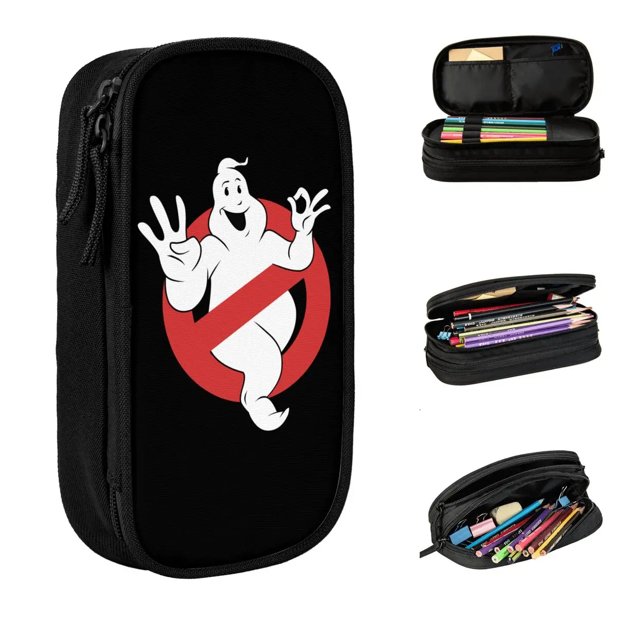 Ghostbusters-Logo Pencil Cases Movie Pencilcases Pen for Student Big Capacity Pencil Bags Office Gift Stationery