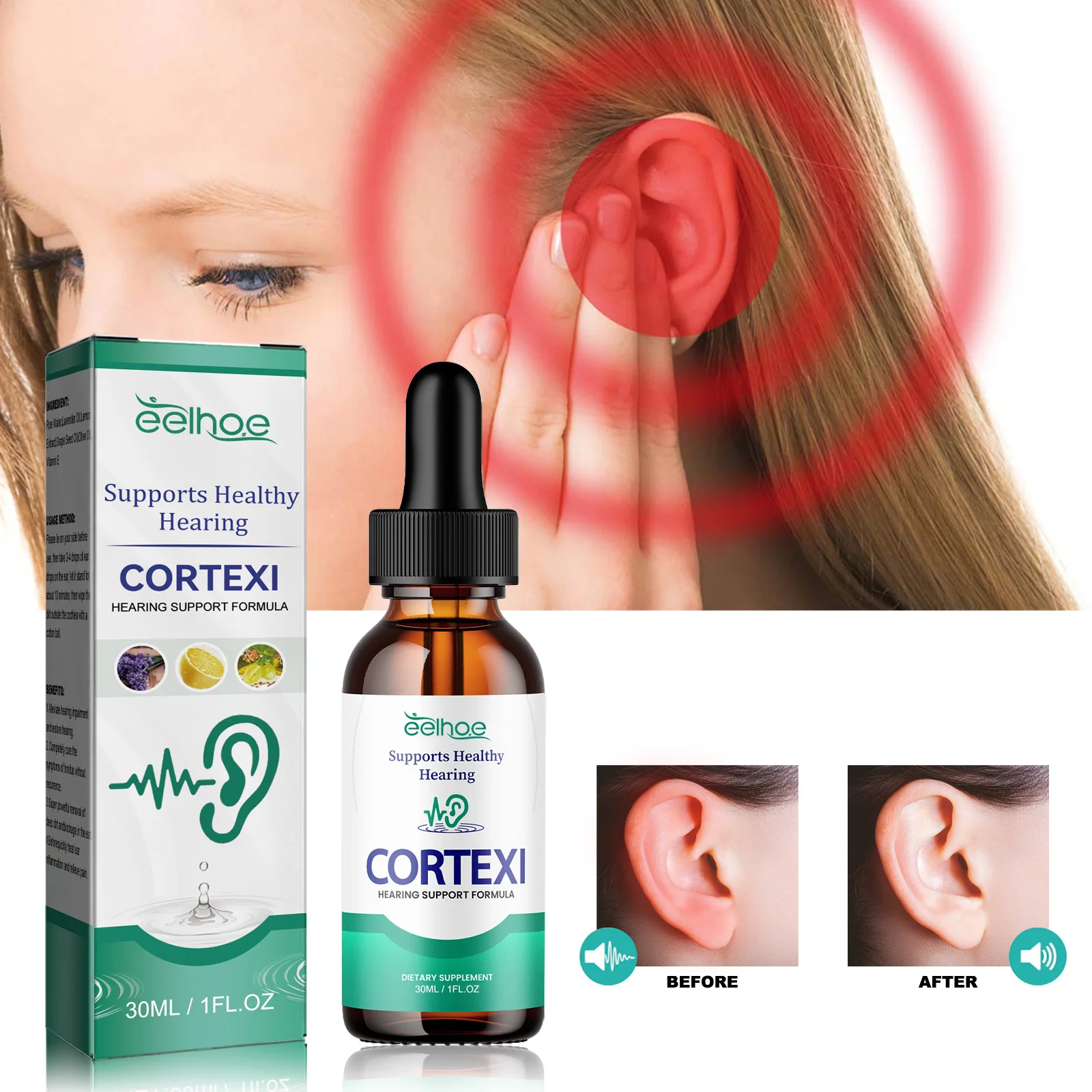 1PC Tinnitus Oil earwax removal Improved Ear Health Hearing Ear Ringing Drops Alleviate Deafness Tinnitus Itching relief Earache