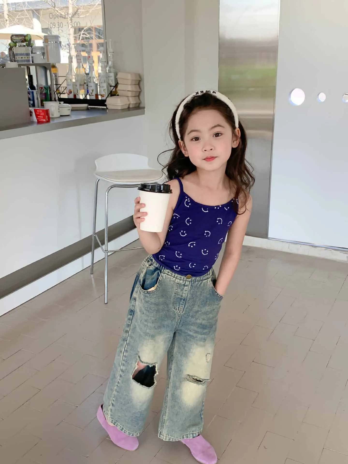 Kids Jeans Ripped Jeans Boys and Girls Pants for Girls Wide Leg Jeans 3 To 7 Years Children Clothes for Boys