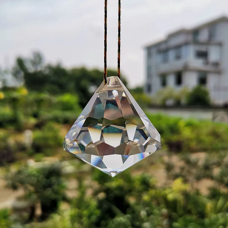 5pc Crystal Hanging suncatcher diamond ball Chandelier Prism faceted Ball Pendant Home garden Decoration Ornaments rainbow maker