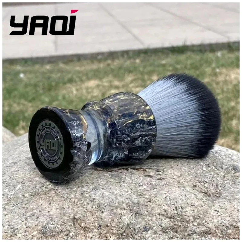 YAQI ROCKS Resin Handle 28mm Synthetic Hair Wet Shaving Brush Mens Shaving Men Shaving Products Mens Grooming Tools Best Gift