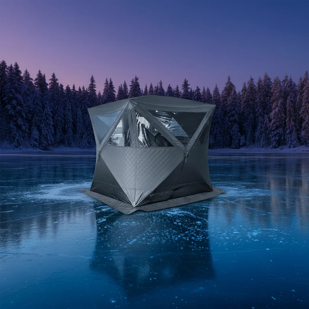 High Quality Modern Design Square Portable Outdoor Ice Tent Winter Sauna With Oxford Fabric And Fiberglass Pole Three Layers