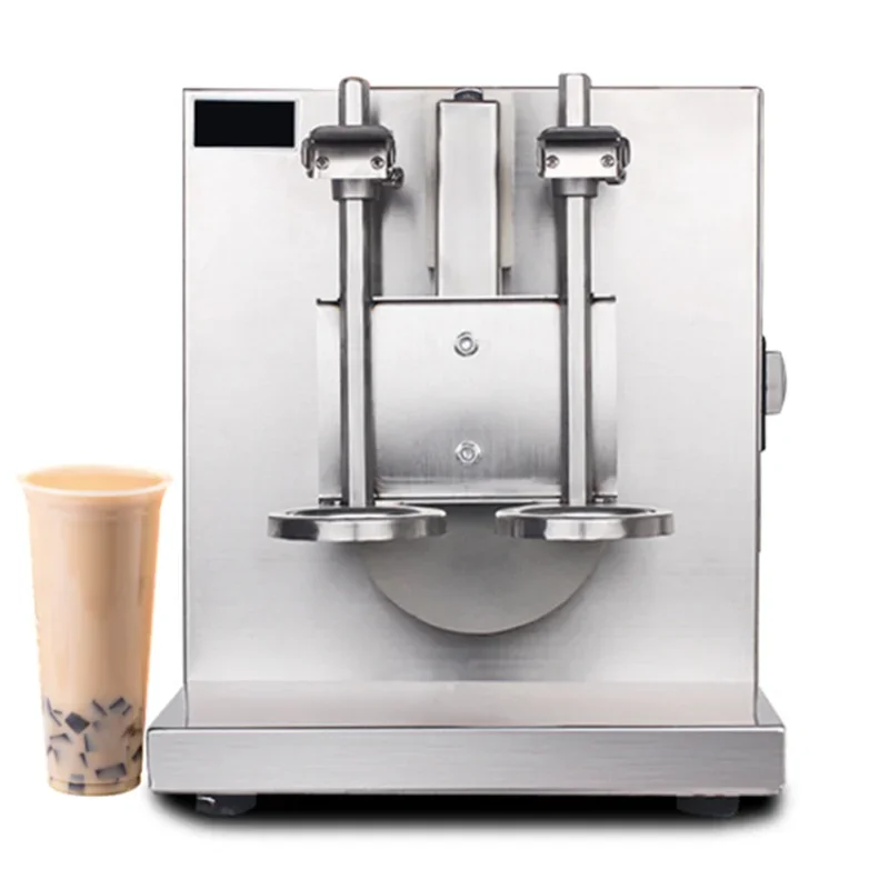 Stainless Steel Bubble Tea Shaking Machine Double Cups Drink Mixer Make Milk Juice Shaker Equipment