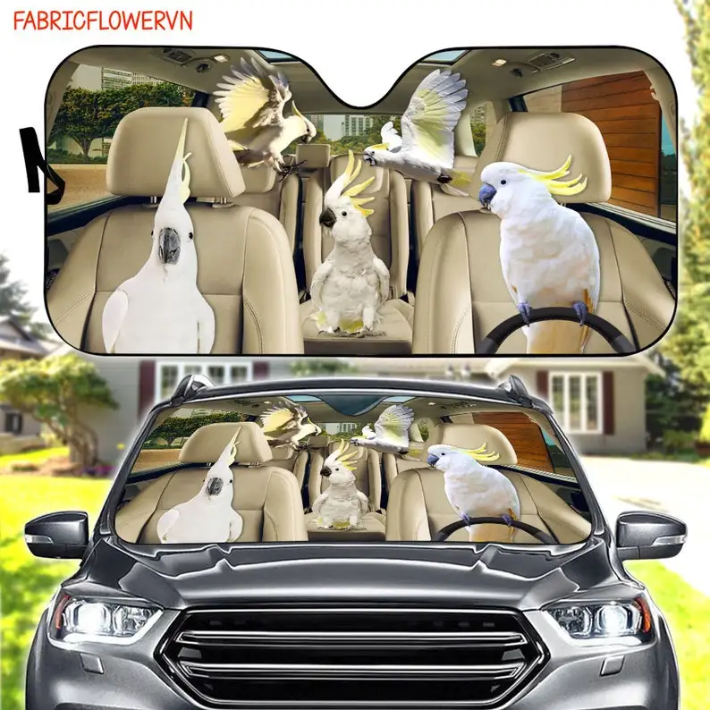 

Cockatoo Car Sunshade, Cockatoo Car Decoration, Cockatoo Windshield, Animal Lovers Gift, Animal Car Sunshade, Gift For Mom, Gift