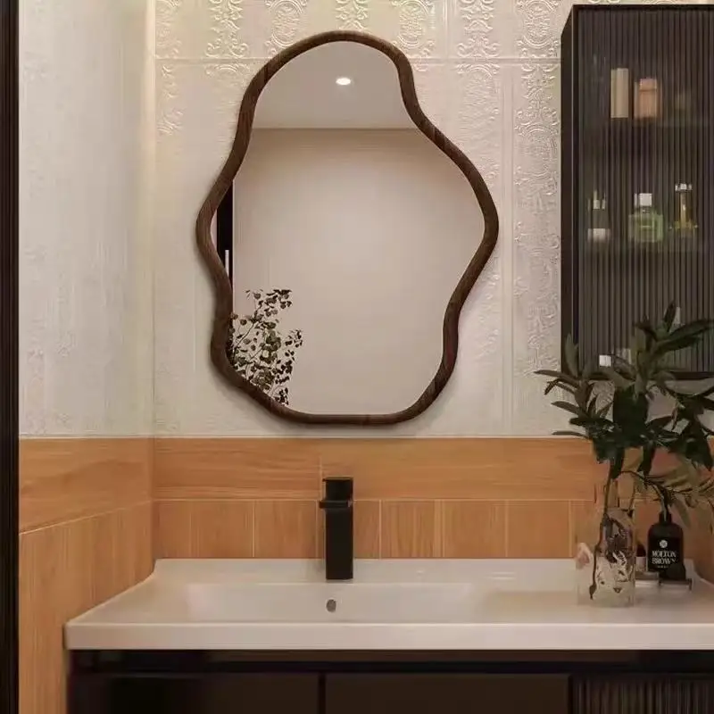 Modern Funky Mirror Wavy Living Room Art Decoration Vanity Aesthetic Nordic Mirror Asymmetrical Irregular Spiegels Home Products